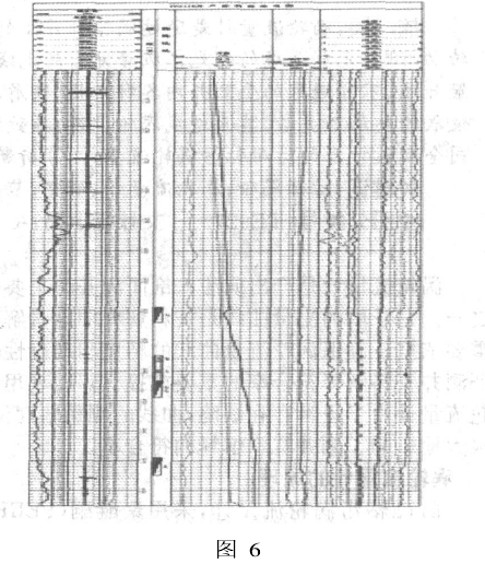 圖 6是中原油田測井公司在塔河油田進行的一口產(chǎn)液剖面測井圖