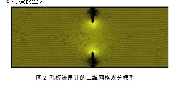 圖2 孔板流量計(jì)的二維網(wǎng)格劃分模型