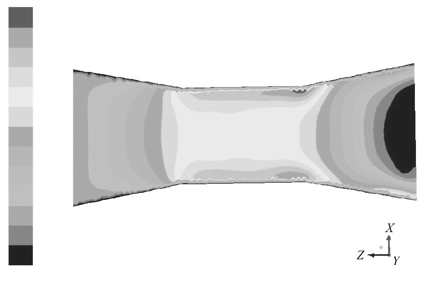 圖8 入口速度為0.1m/s的速度云圖Figure 8 Contour of 0.1m/s inlet velocity