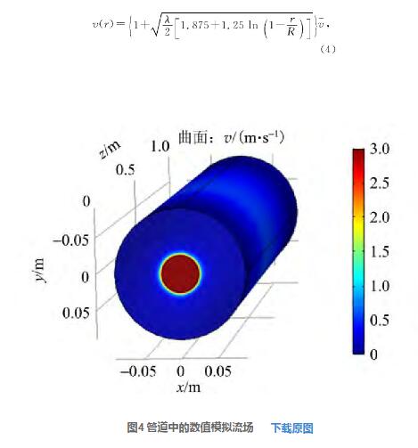 圖4 管道中的數(shù)值模擬流場